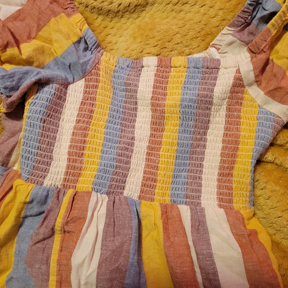 American Eagle Rainbow Stripe Puff Sleeve Mini Dress - Picture 5 of 5
